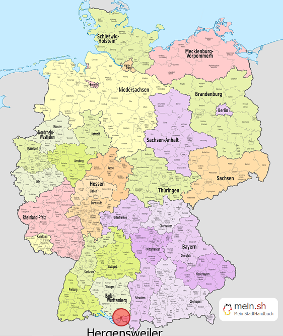 Deutschlandkarte mit Hergensweiler