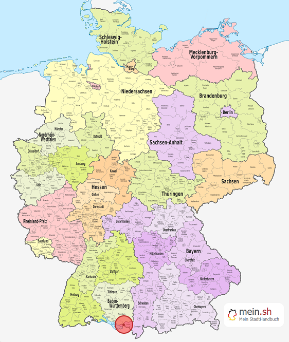 Deutschlandkarte mit Sigmarszell