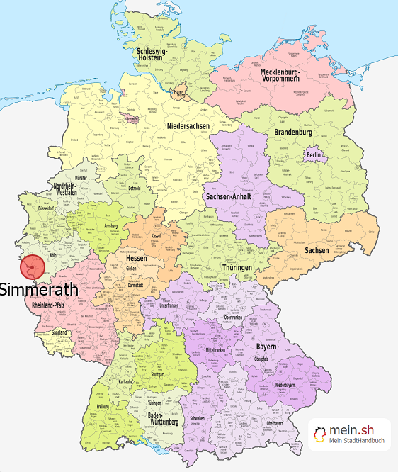 Deutschlandkarte mit Simmerath