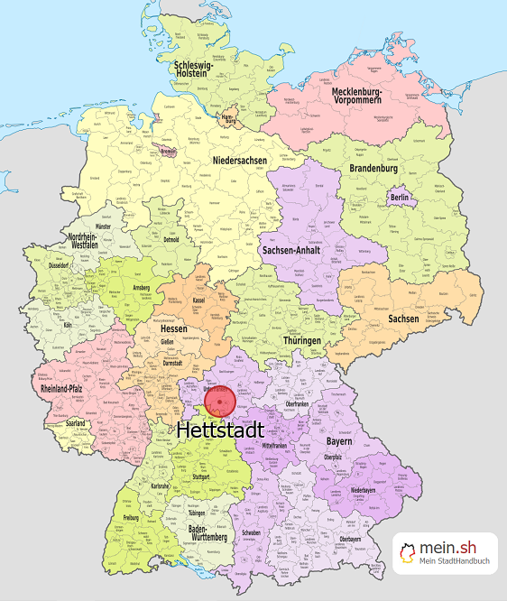Deutschlandkarte mit Hettstadt