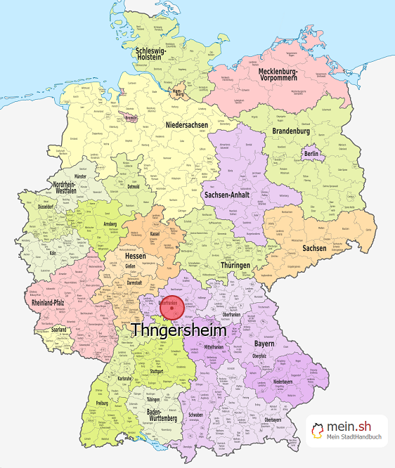 Deutschlandkarte mit Thngersheim