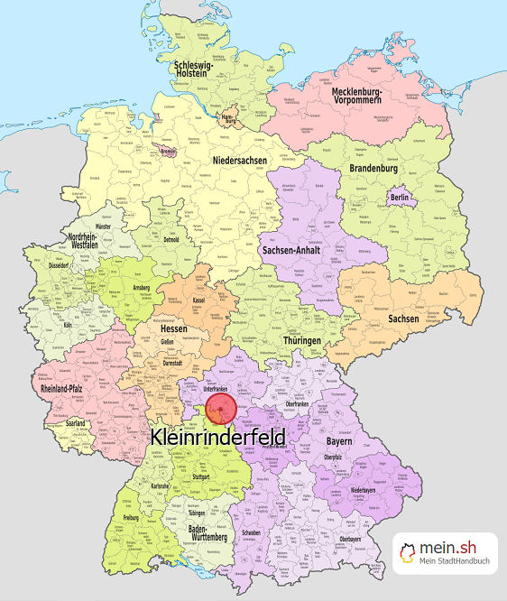 Deutschlandkarte mit Kleinrinderfeld