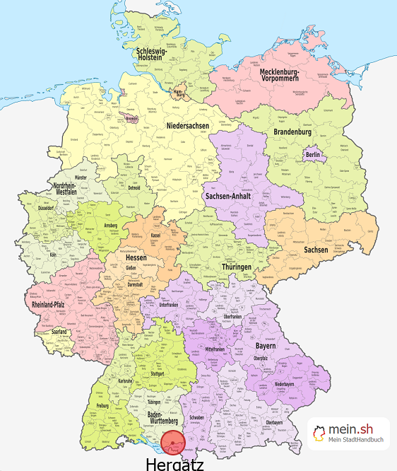 Deutschlandkarte mit Hergatz