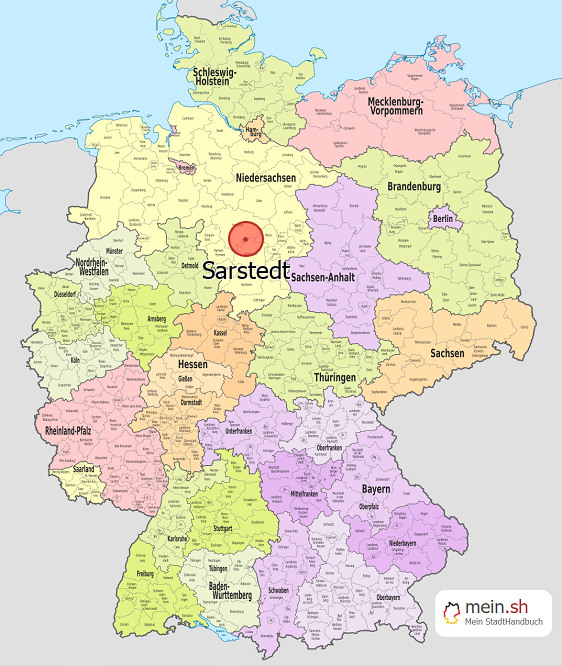 Deutschlandkarte mit Sarstedt