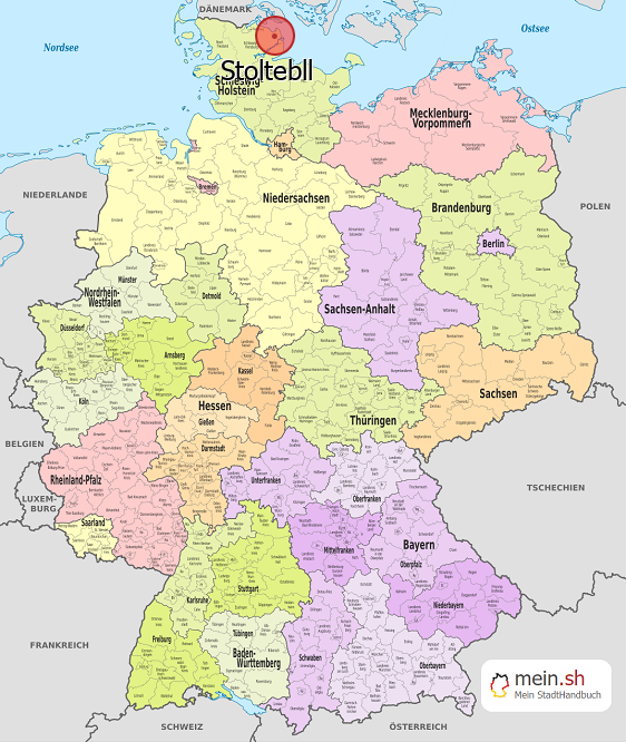 Deutschlandkarte mit Stoltebll