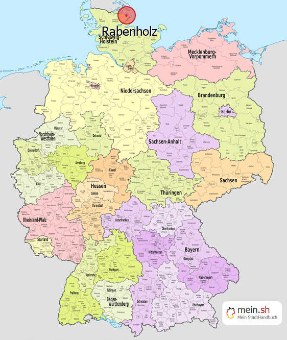 Deutschlandkarte mit Rabenholz