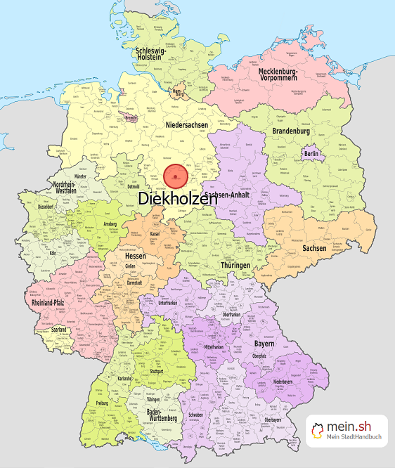 Deutschlandkarte mit Diekholzen