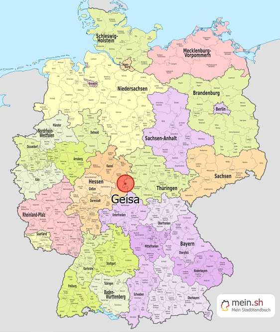 Deutschlandkarte mit Geisa