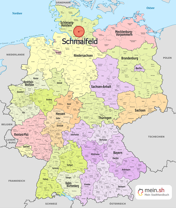 Deutschlandkarte mit Schmalfeld