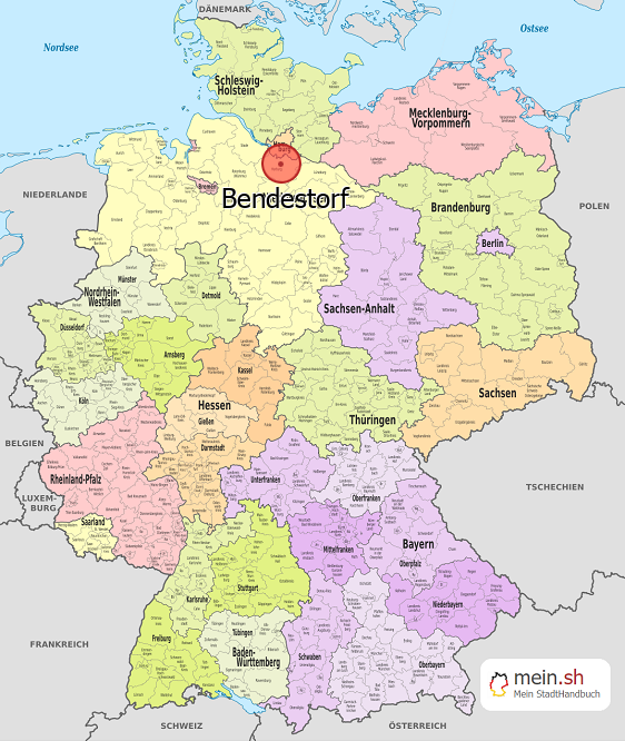 Deutschlandkarte mit Bendestorf