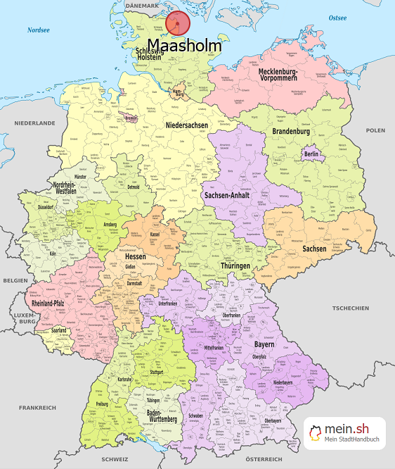 Deutschlandkarte mit Maasholm