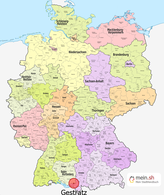Deutschlandkarte mit Gestratz