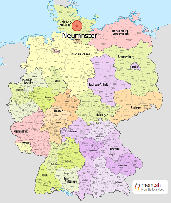 Deutschlandkarte mit Neumnster