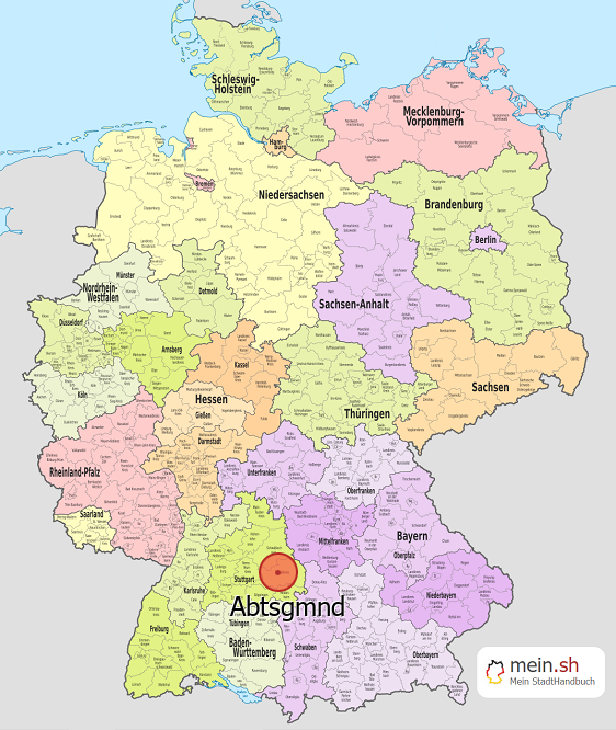 Deutschlandkarte mit Abtsgmnd