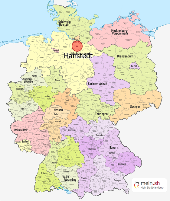 Deutschlandkarte mit Hanstedt