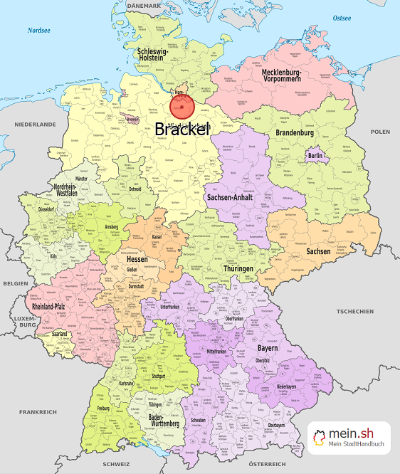 Deutschlandkarte mit Brackel