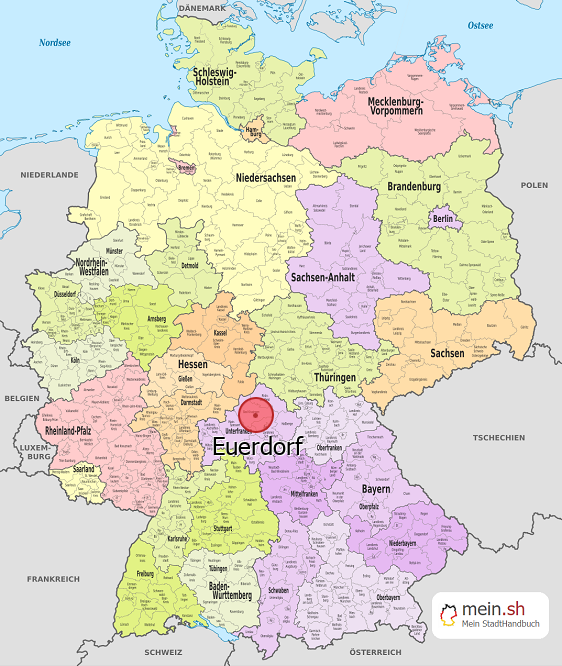 Deutschlandkarte mit Euerdorf