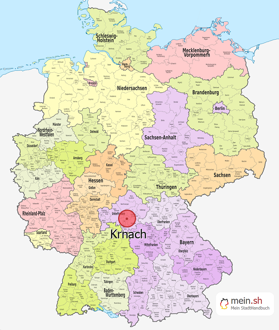Deutschlandkarte mit Krnach