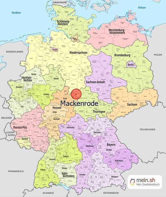 Deutschlandkarte mit Mackenrode