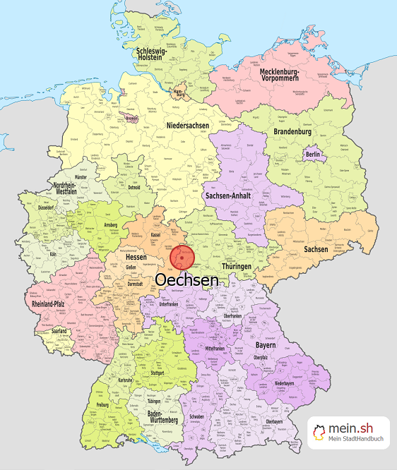 Deutschlandkarte mit Oechsen