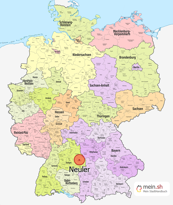 Deutschlandkarte mit Neuler