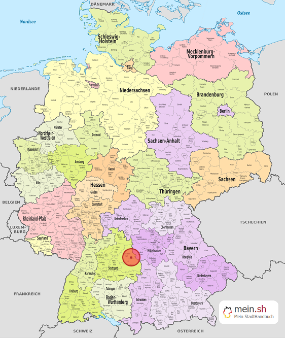 Deutschlandkarte mit Stimpfach