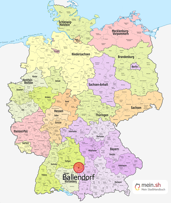 Deutschlandkarte mit Ballendorf