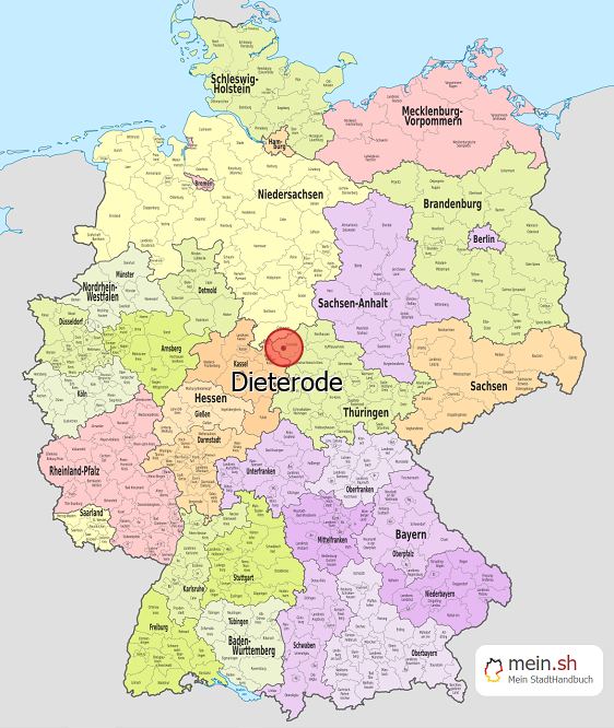 Deutschlandkarte mit Dieterode