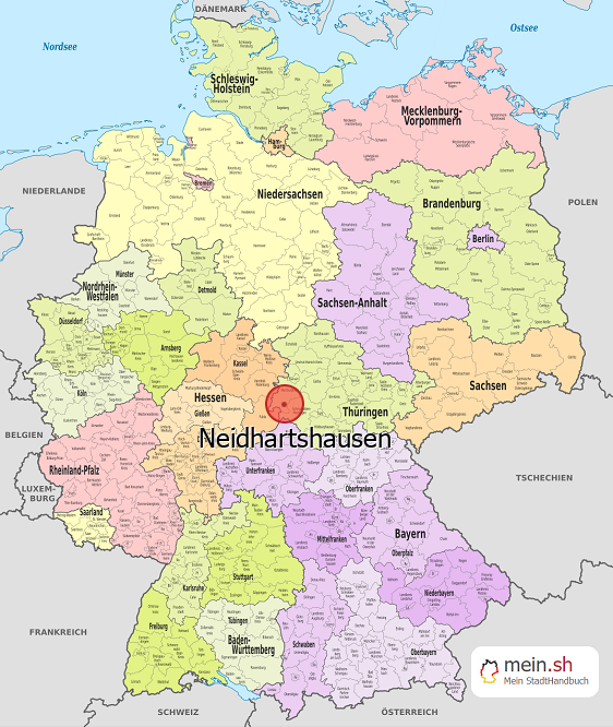Deutschlandkarte mit Neidhartshausen