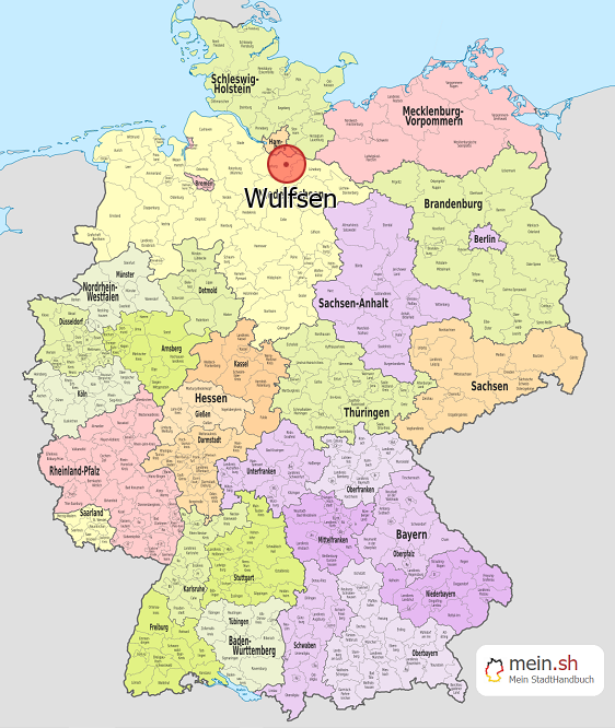 Deutschlandkarte mit Wulfsen