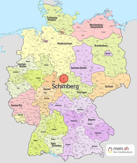 Deutschlandkarte mit Schimberg