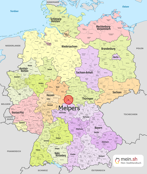 Deutschlandkarte mit Melpers