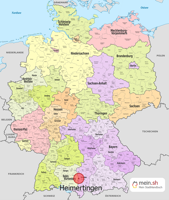 Deutschlandkarte mit Heimertingen