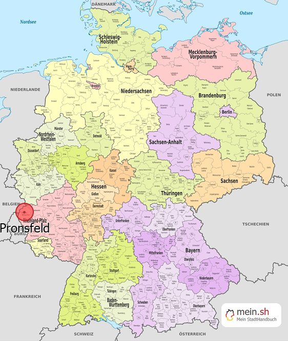 Deutschlandkarte mit Pronsfeld