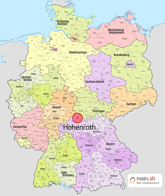 Deutschlandkarte mit Hohenroth
