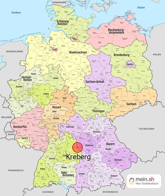 Deutschlandkarte mit Kreberg