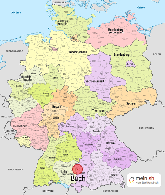 Deutschlandkarte mit Buch