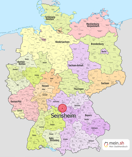 Deutschlandkarte mit Seinsheim