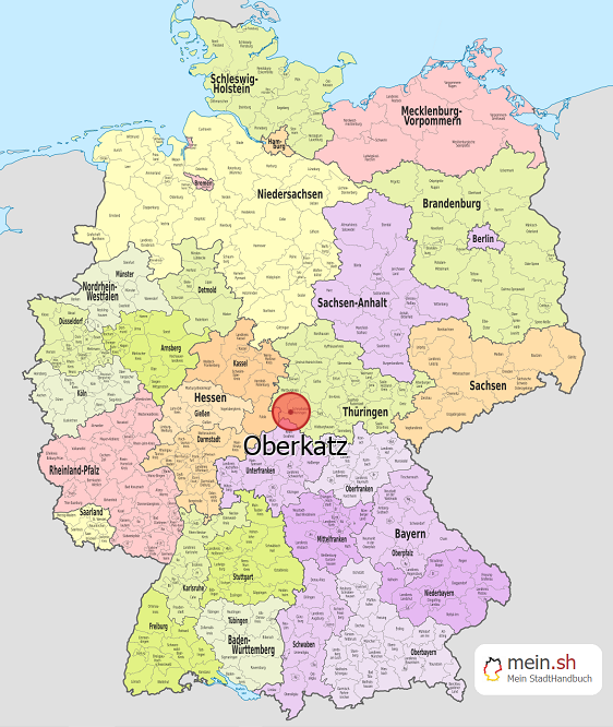 Deutschlandkarte mit Oberkatz