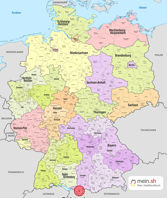 Deutschlandkarte mit Bolsterlang