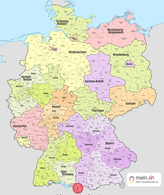 Deutschlandkarte mit Obermaiselstein