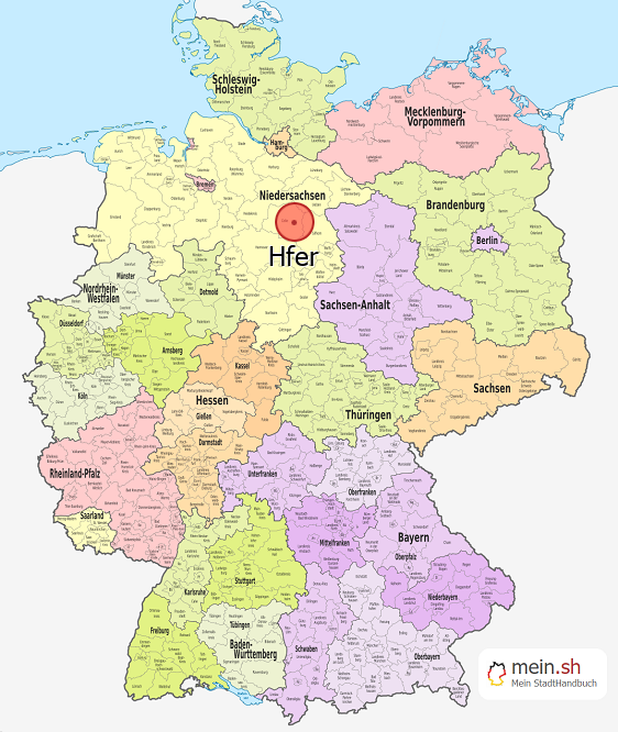 Deutschlandkarte mit Hfer
