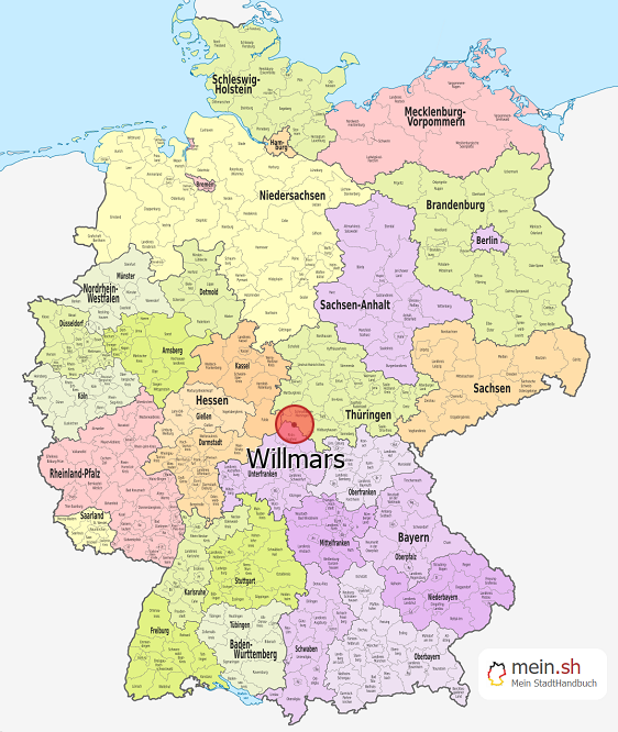 Deutschlandkarte mit Willmars