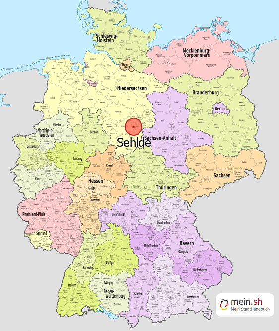 Deutschlandkarte mit Sehlde