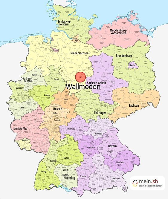 Deutschlandkarte mit Wallmoden
