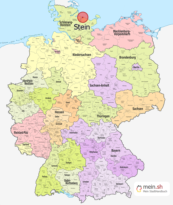 Deutschlandkarte mit Stein