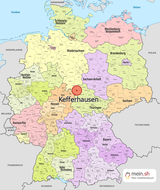 Deutschlandkarte mit Kefferhausen
