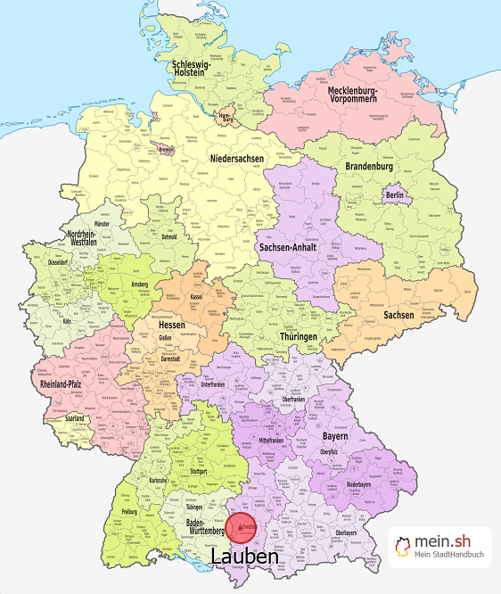 Deutschlandkarte mit Lauben