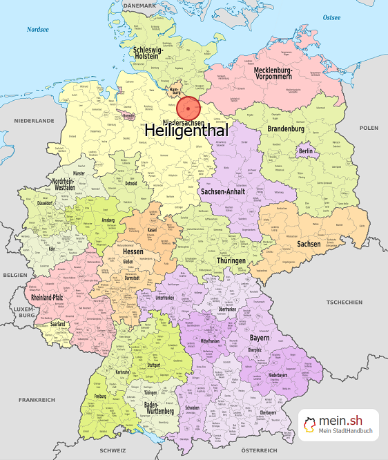 Deutschlandkarte mit Heiligenthal