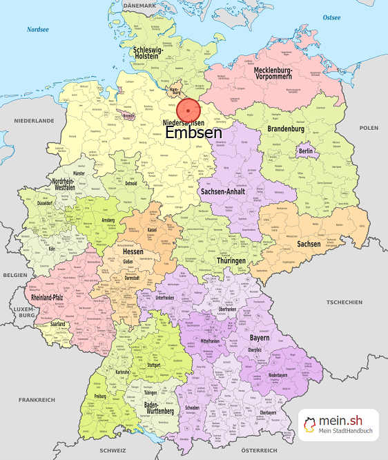 Deutschlandkarte mit Embsen